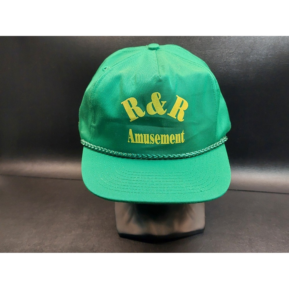 Vintage R&R Amusement Cord Bill Green Snapback Hat Cap